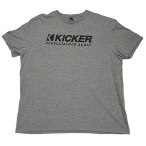 District Kicker Performance Audio T-Shirt Mens 3XL Gray Short Sleeve Graphic Tee